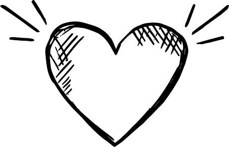 Skizzen Icon mit einem Herz